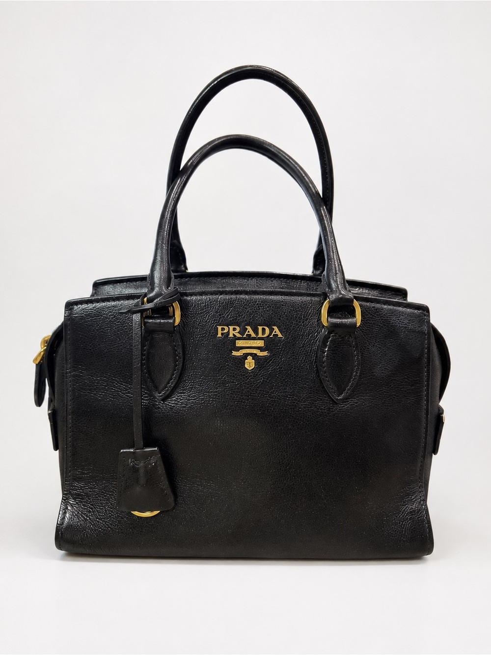 💯 Authentic Prada Galleria Small Saffiano Leather Top Handle Crossbody Black